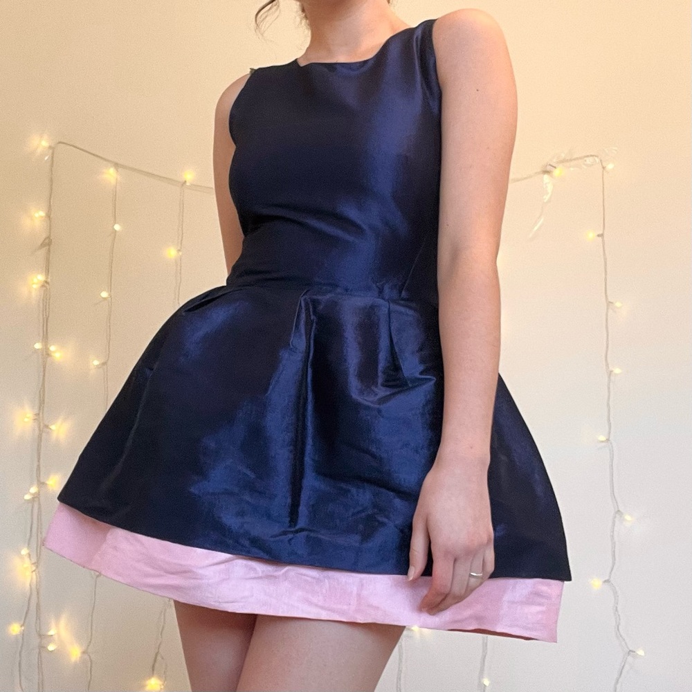 Christian Dior sapphire and pink party dress